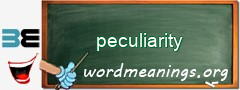 WordMeaning blackboard for peculiarity
